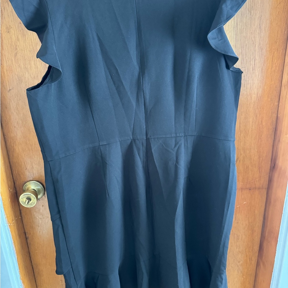LOFT Black Ruffle Mini Dress - Picture 3 of 3